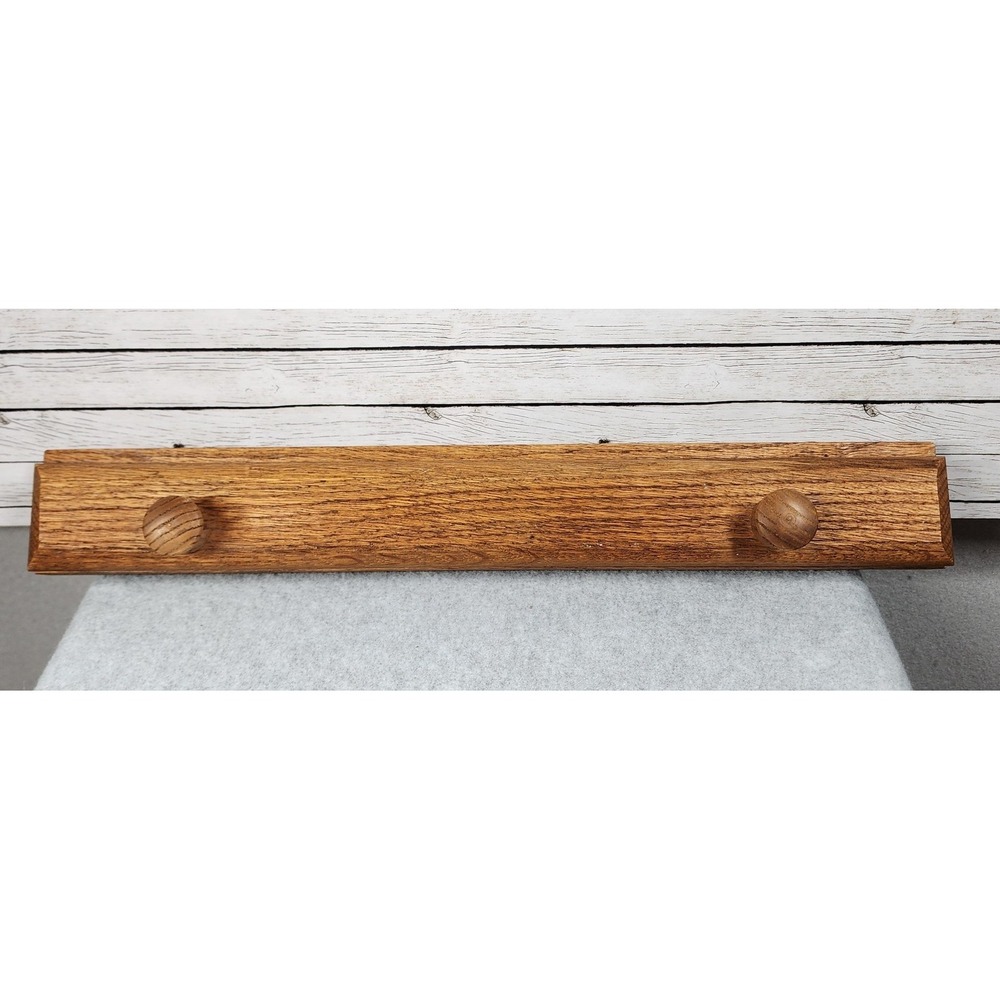 Vintage Solid Oak Quilt Hanger 18" Wall Mount Wooden‎ Clamp Display Handmade